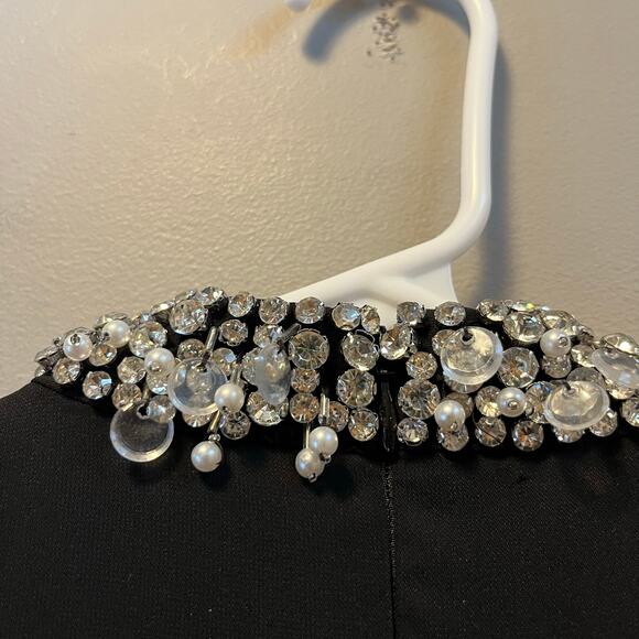 Tuckernuck Black Hoyt Embellished Dress Large Crystal Beading Modern‎ Classic - Picture 7 of 10